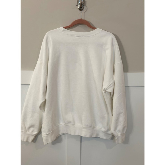 Women’s The Bar Varsity Sweatshirt XL White/Pink - Picture 6 of 9